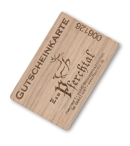 Geschenk-Gutschein aus Holz